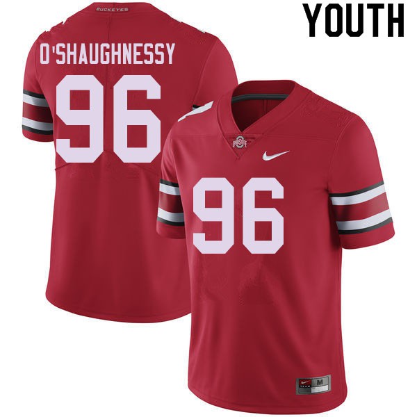 Ohio State Buckeyes #96 Michael O'Shaughnessy Youth Embroidery Jersey Red